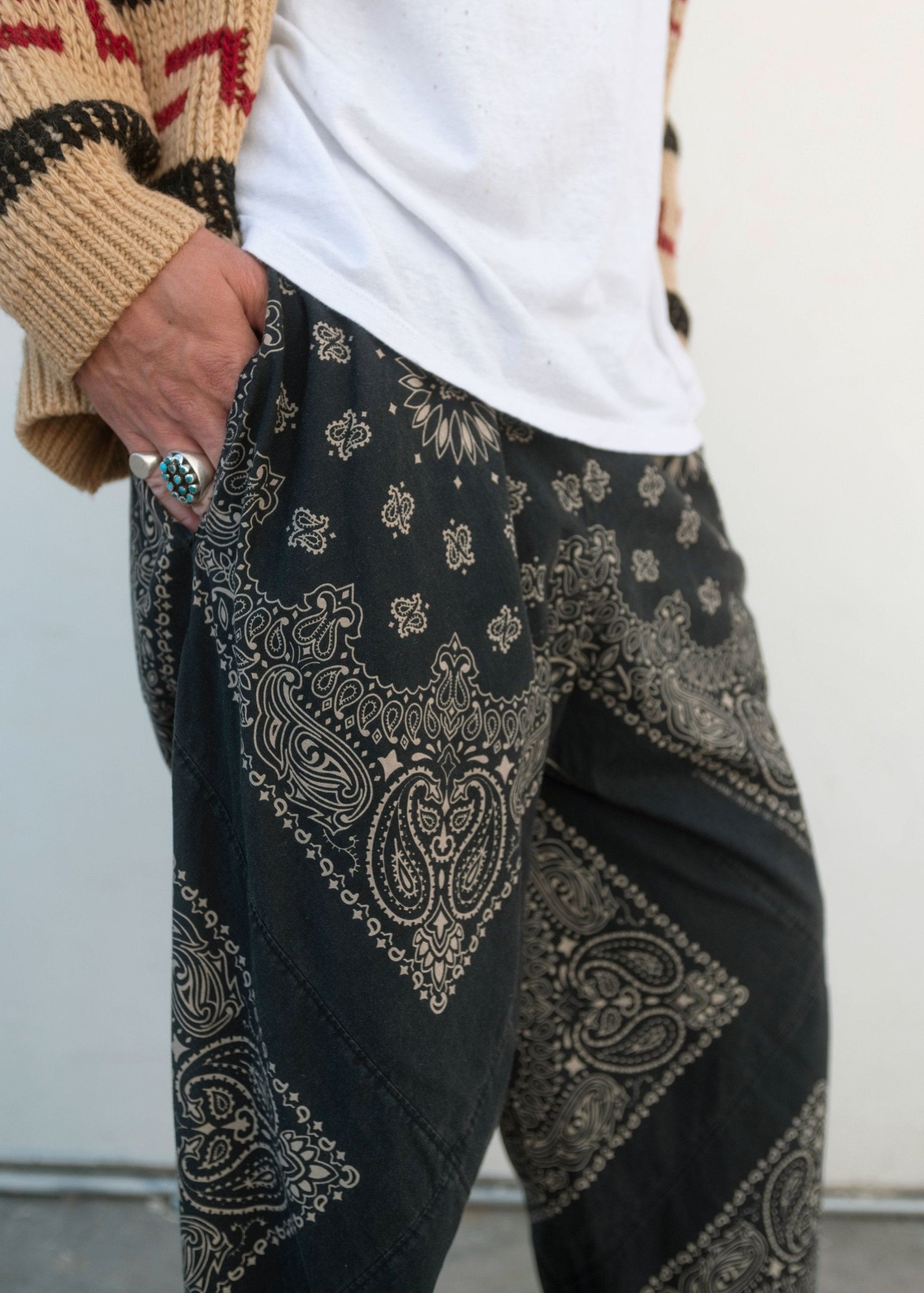 Paisley Bandana 3D Pants Black