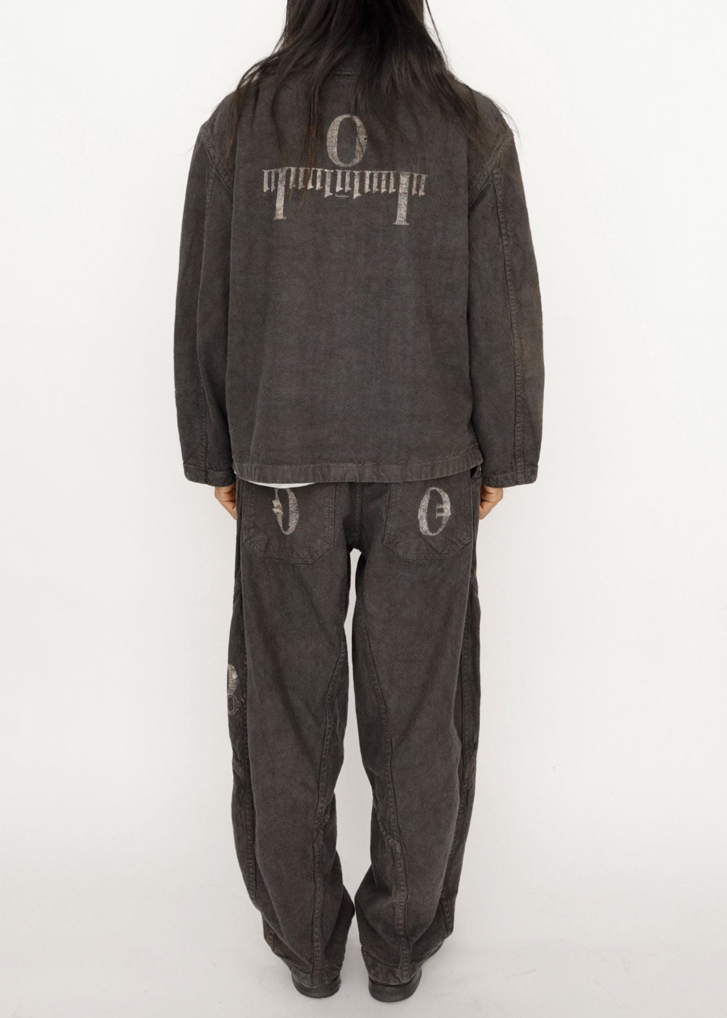 Hand Stamped One Mile Linen Pants BLK M