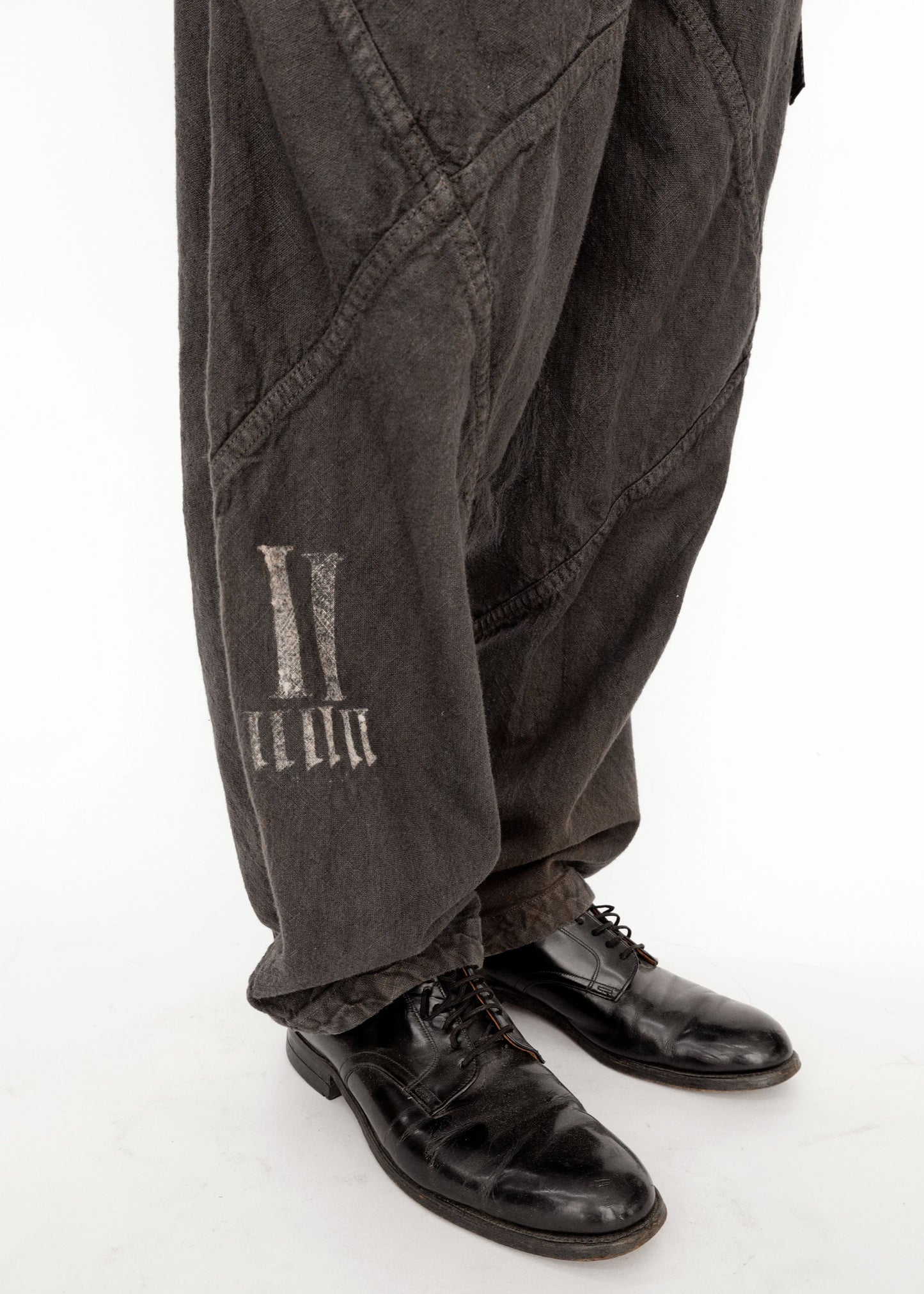 Hand Stamped One Mile Linen Pants BLK M
