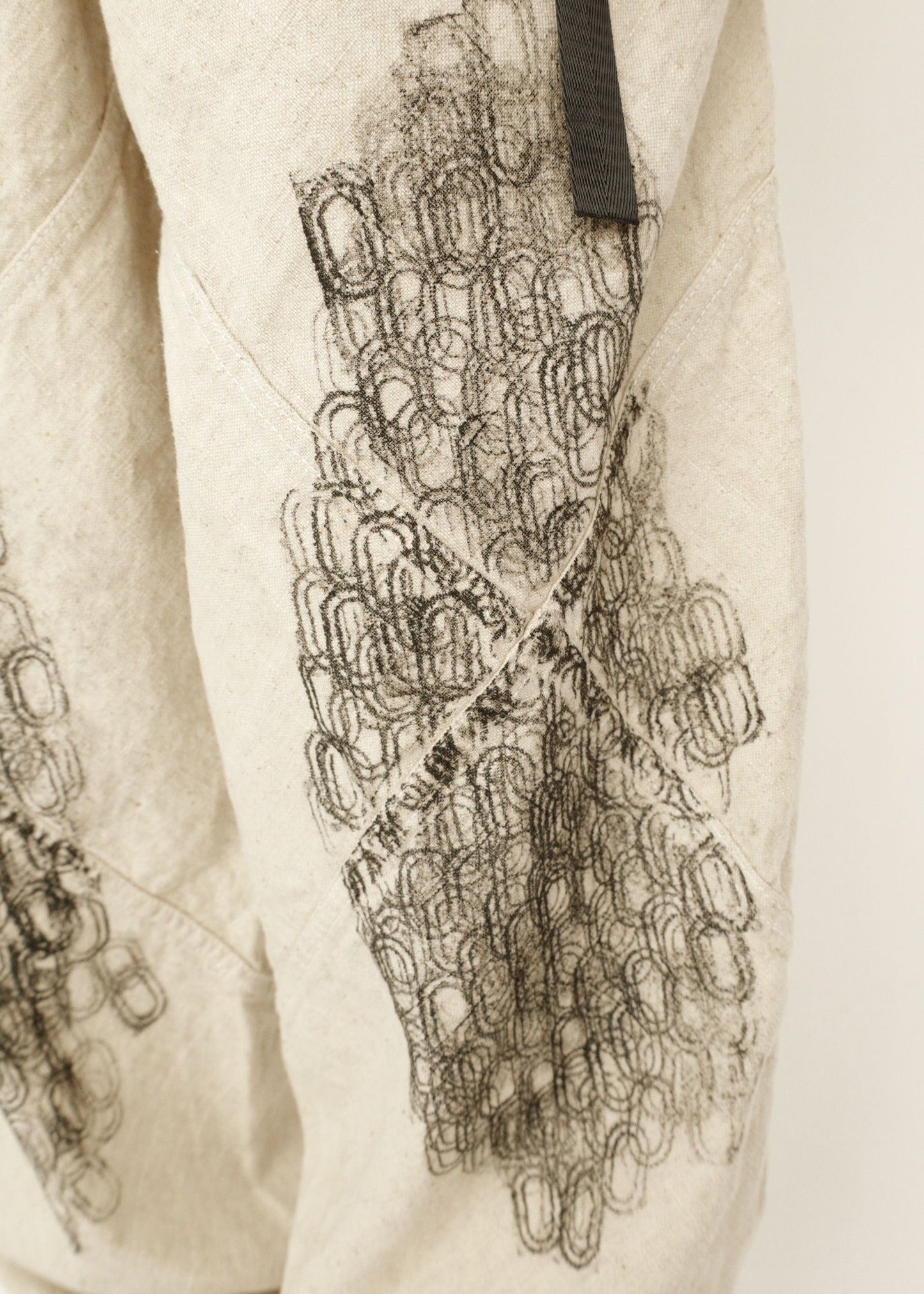 Hand Stamped One Mile Linen Pants Ivory M