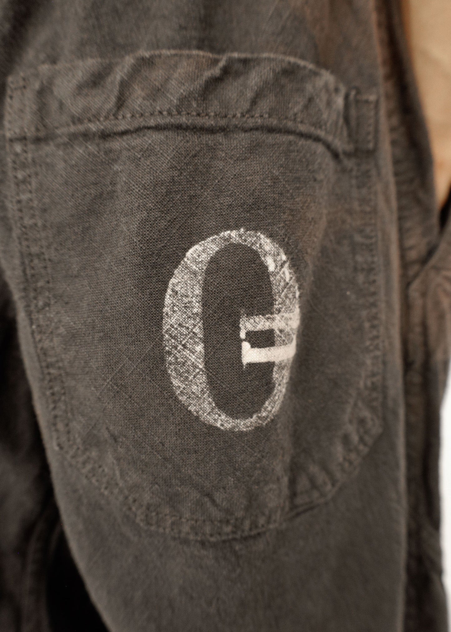 Hand Stamped One Mile Linen Pants BLK L