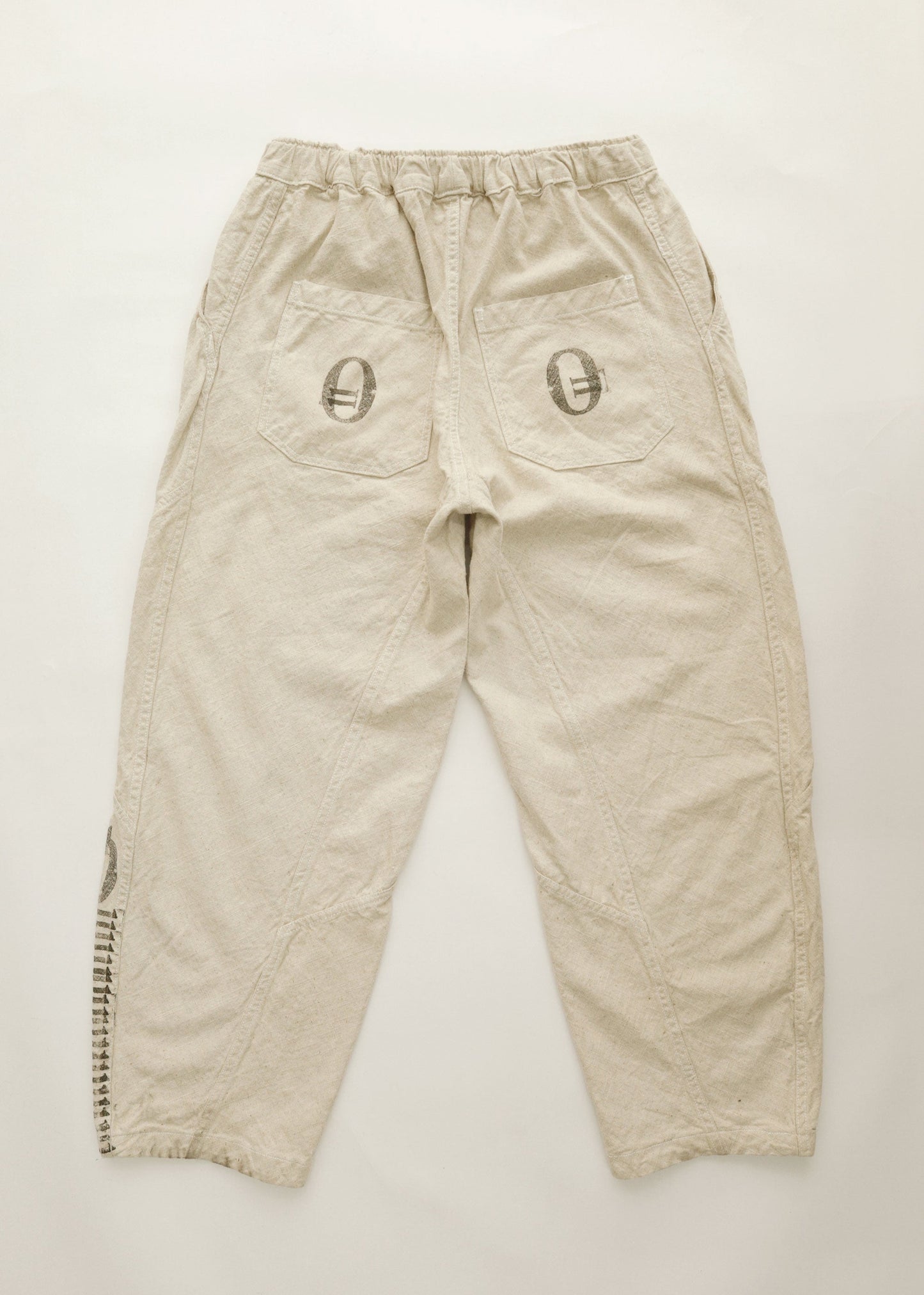 Hand Stamped One Mile Linen Pants Ivory L