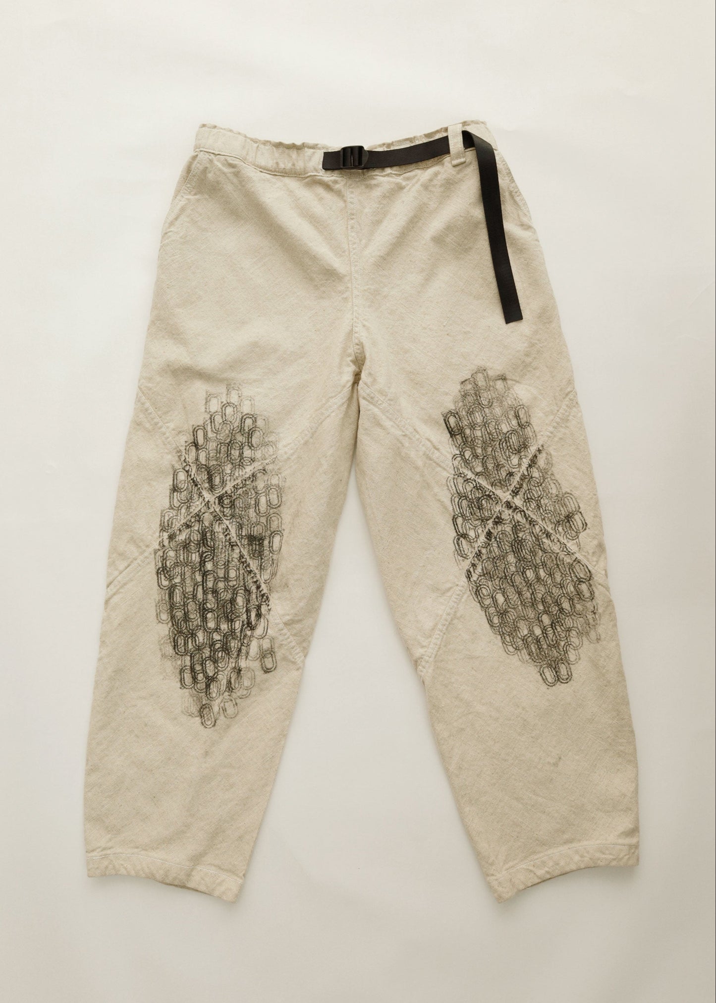 Hand Stamped One Mile Linen Pants Ivory M