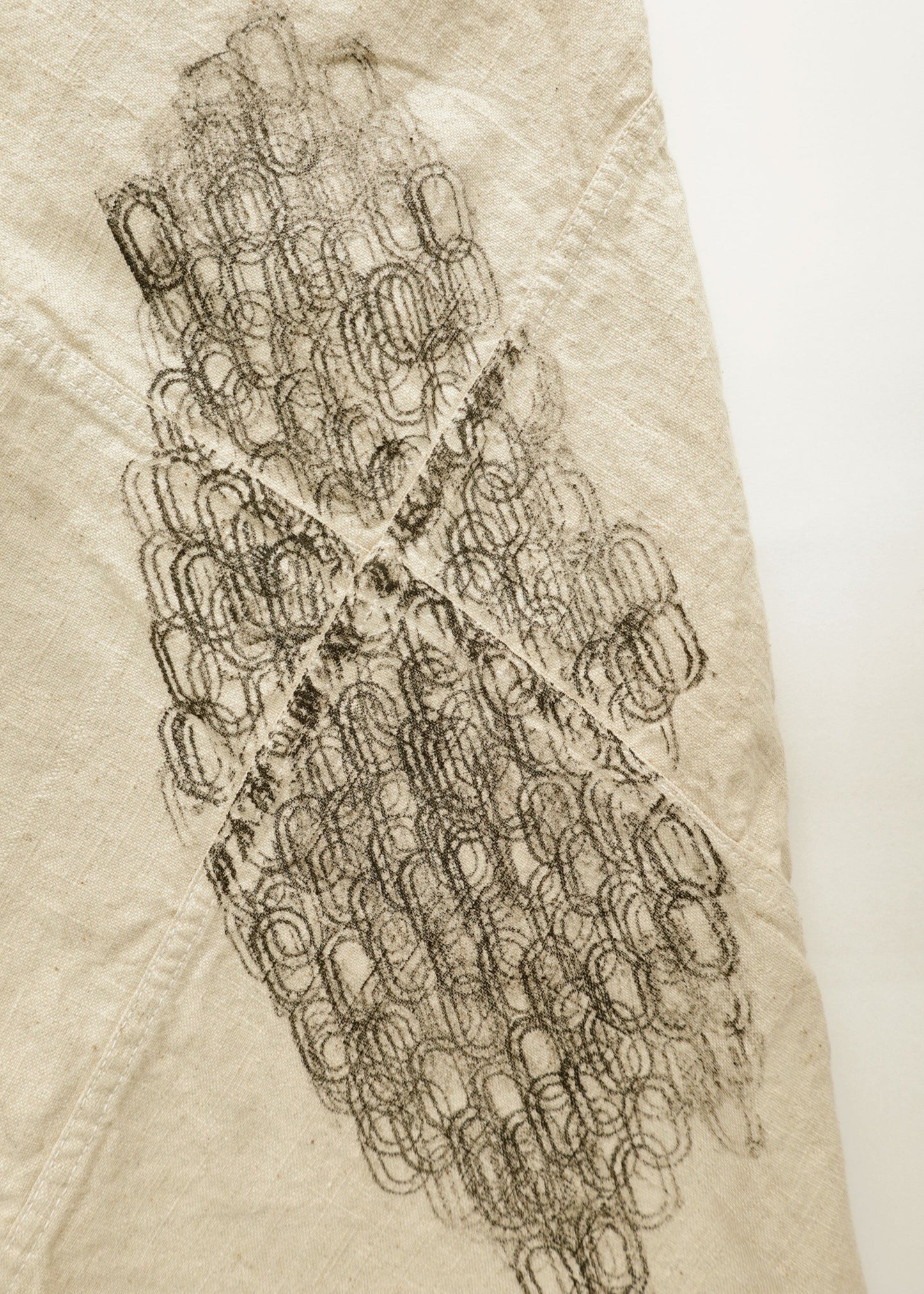 Hand Stamped One Mile Linen Pants Ivory M