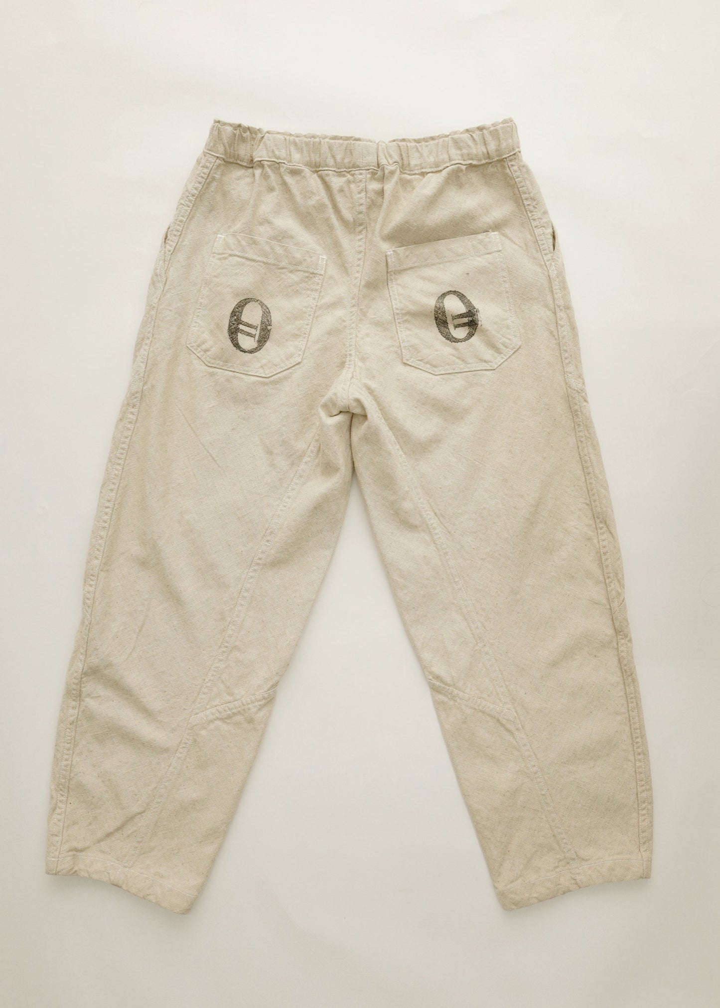 Hand Stamped One Mile Linen Pants Ivory M