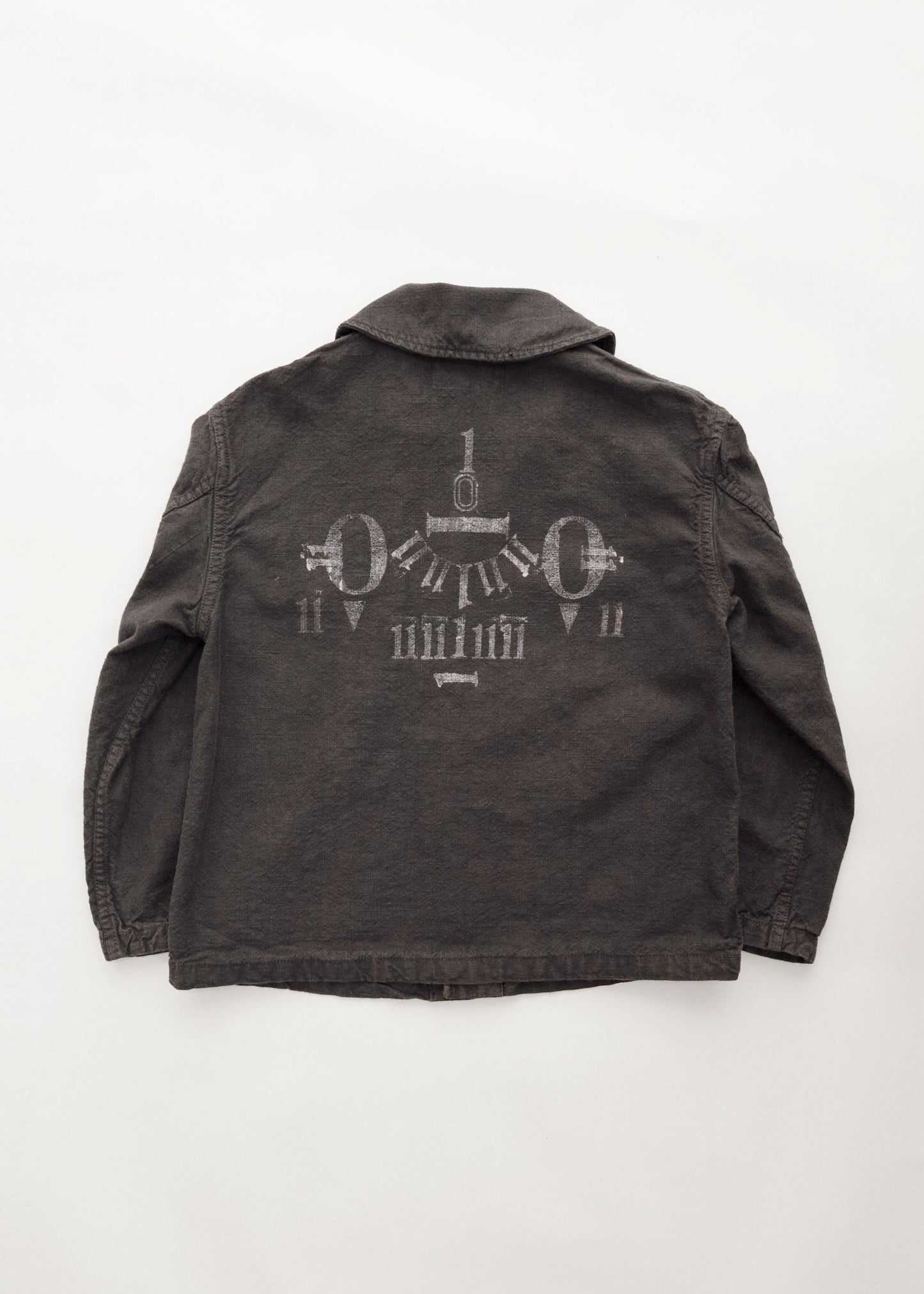 Hand Stamped One Mile Linen Jacket BLK S