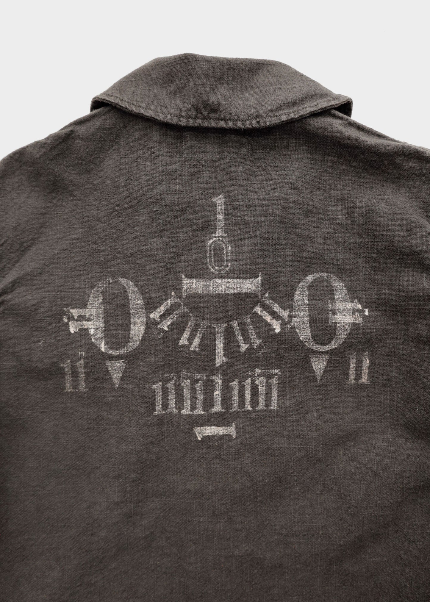 Hand Stamped One Mile Linen Jacket BLK S