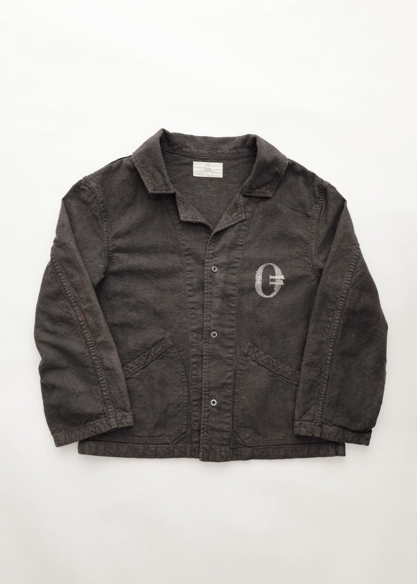 Hand Stamped One Mile Linen Jacket BLK M