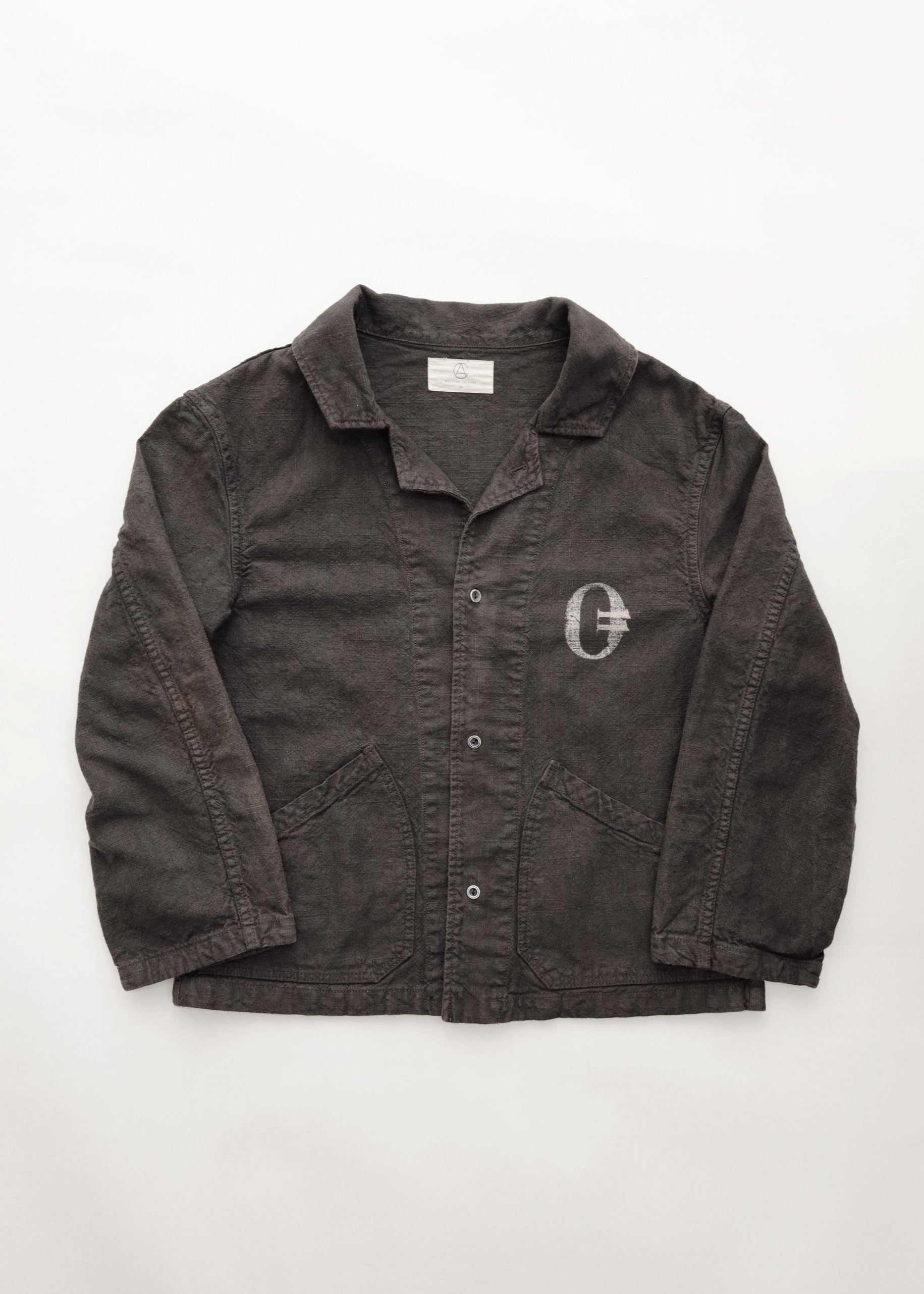 Hand Stamped One Mile Linen Jacket  BLK M