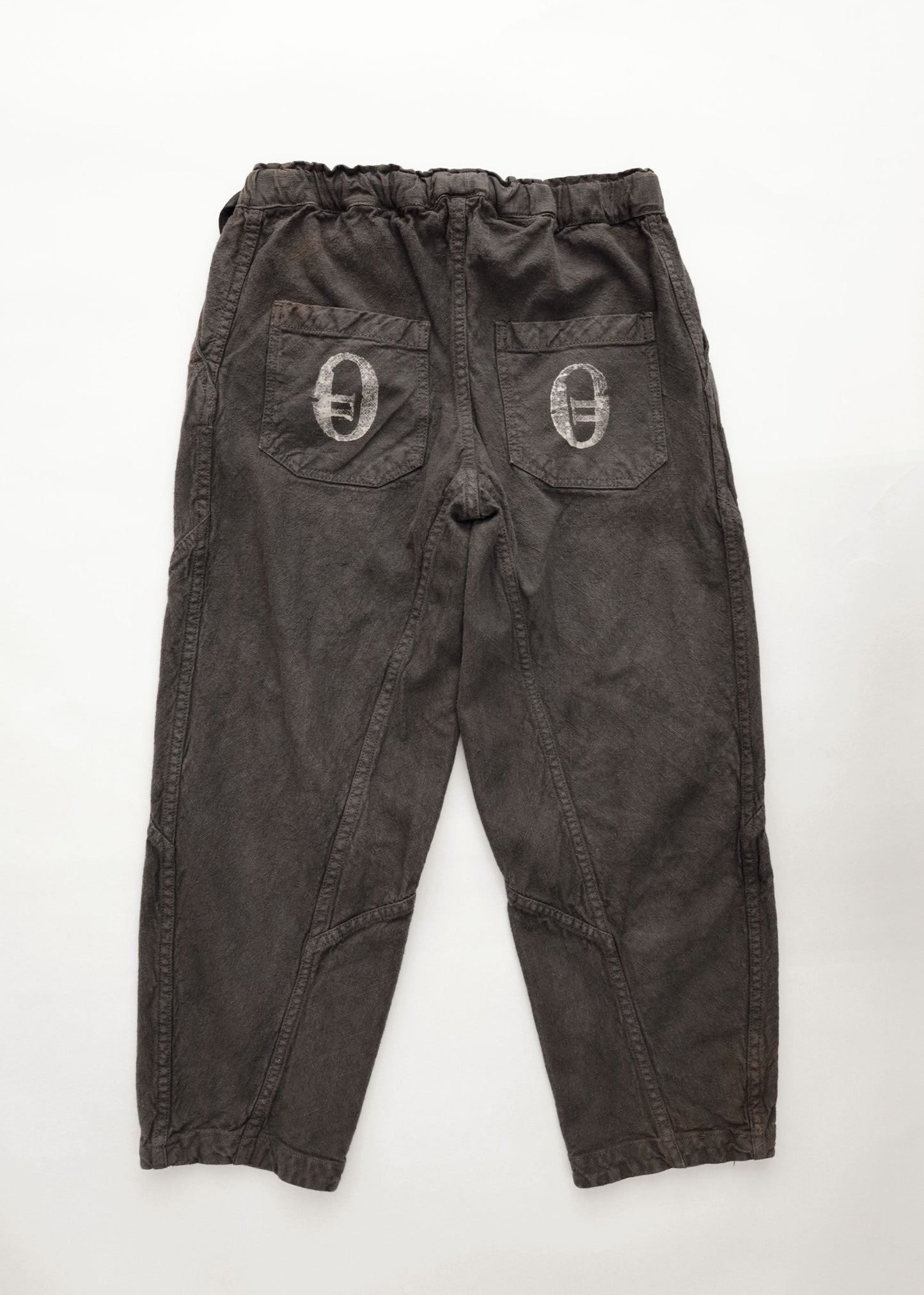 Hand Stamped One Mile Linen Pants BLK S