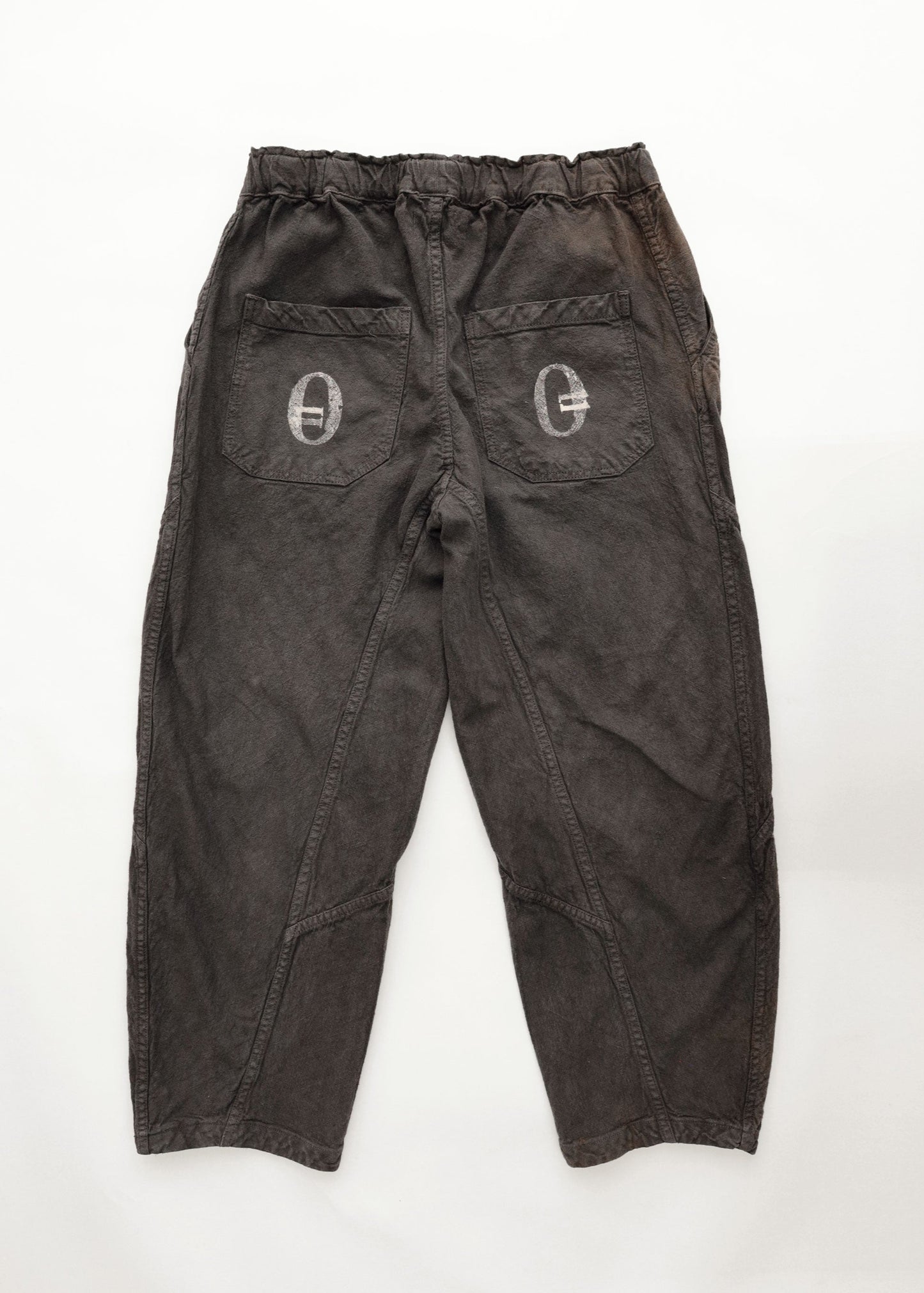 Hand Stamped One Mile Linen Pants BLK L