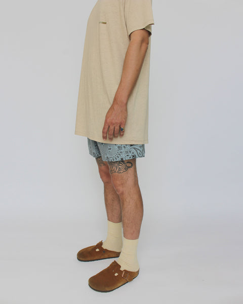 Paisley Bandana Shorts "Chambray"