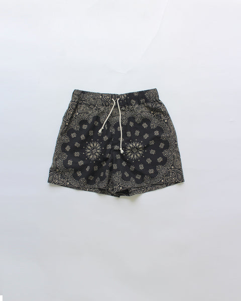 Paisley Bandana Shorts "Black"