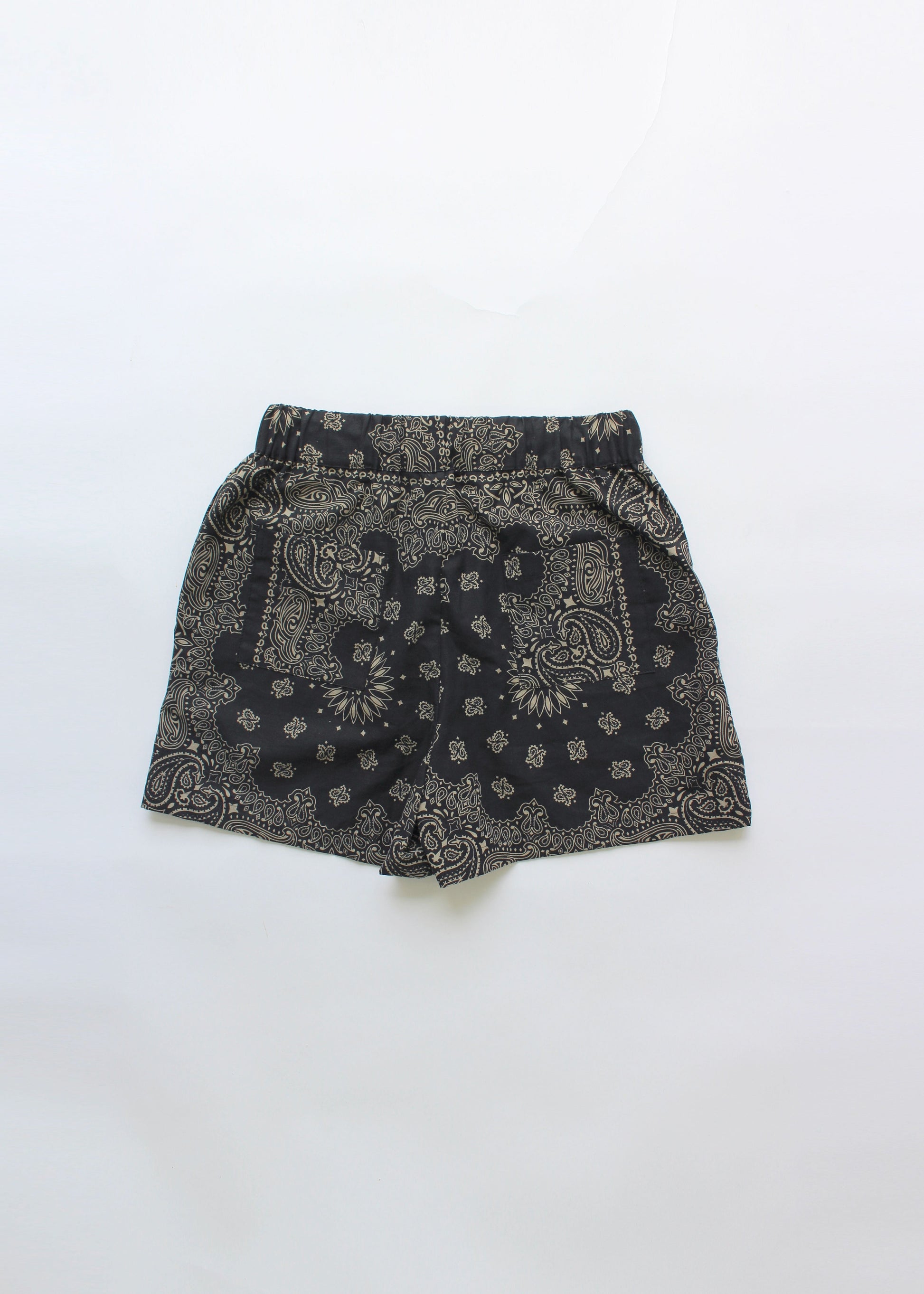 Paisley Bandana Shorts "Black"