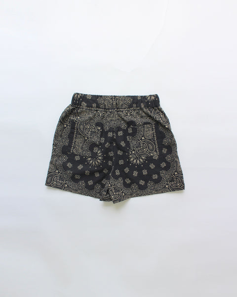 Paisley Bandana Shorts "Black"