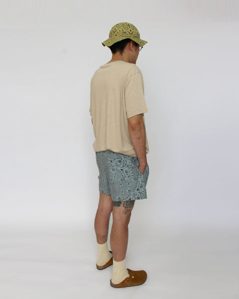 Paisley Bandana Shorts "Chambray"