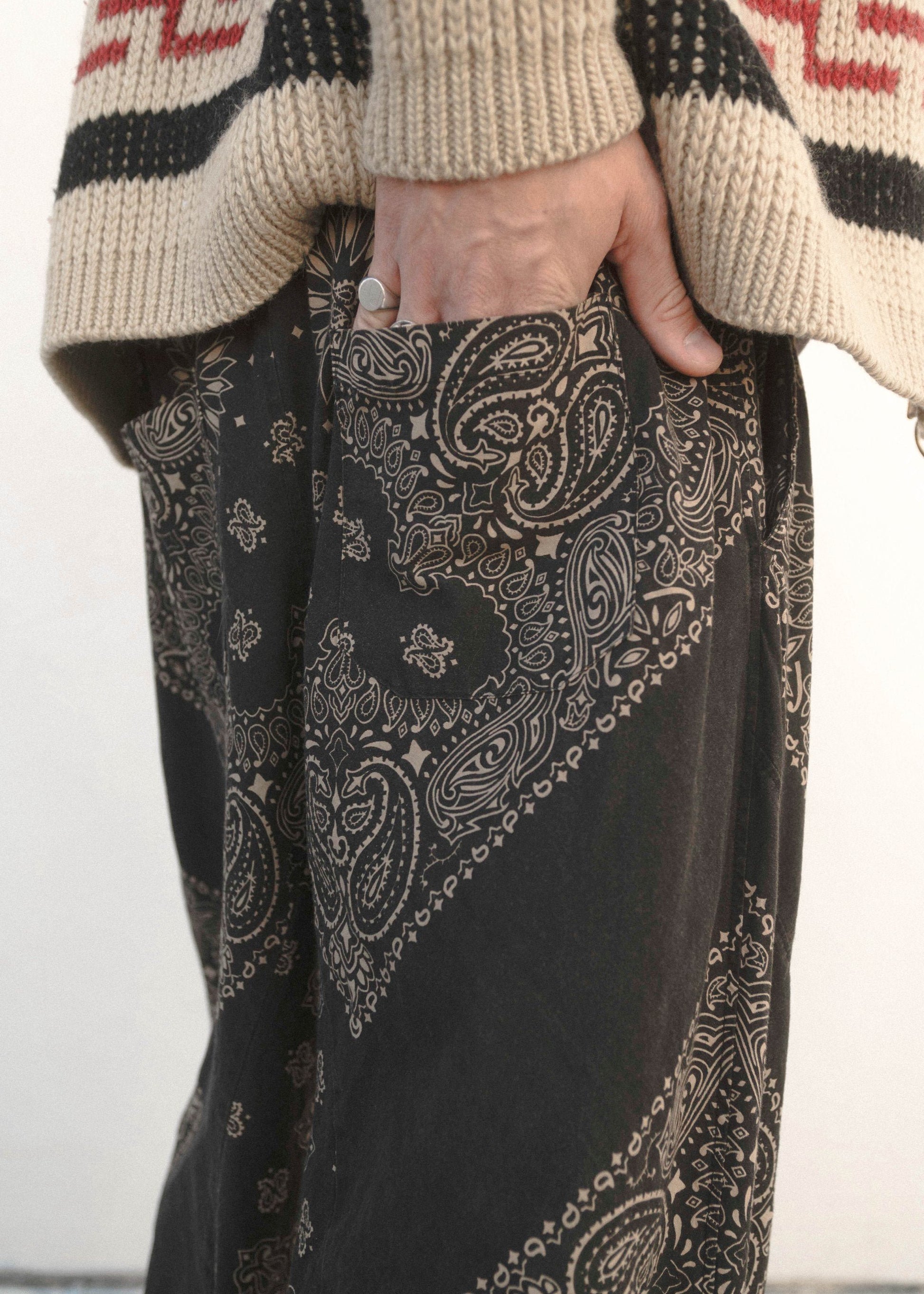 Paisley Bandana 3D Pants Black