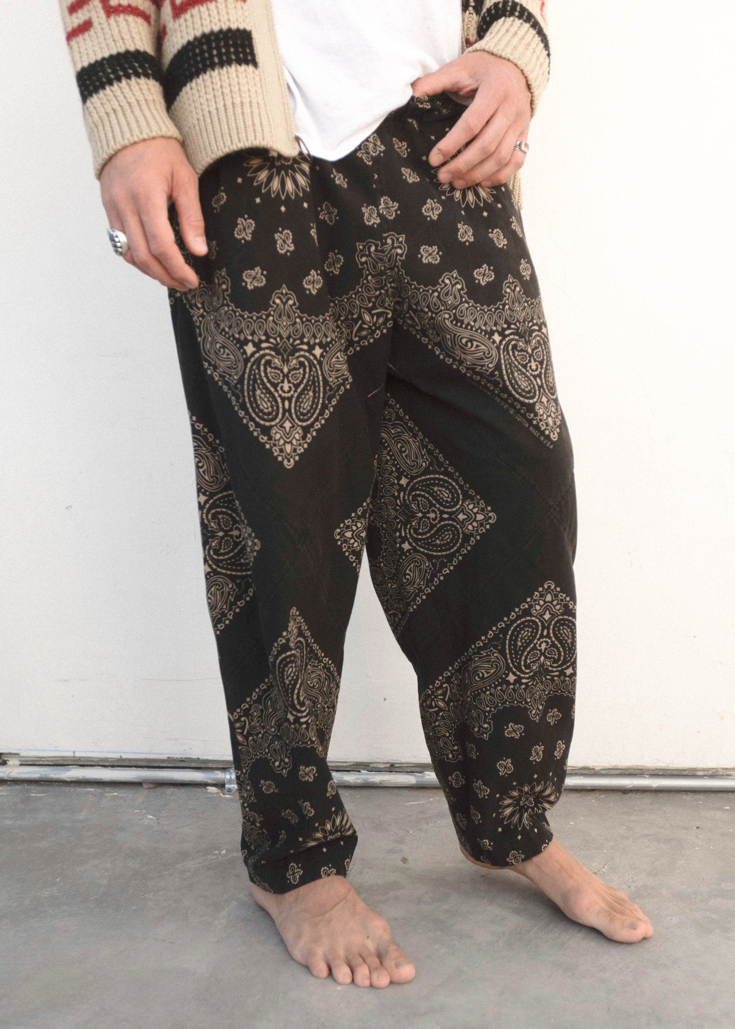 Paisley Bandana 3D Pants Black