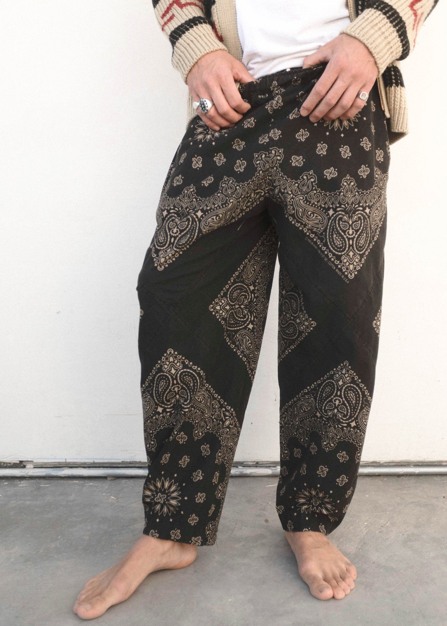 Paisley Bandana 3D Pants Black