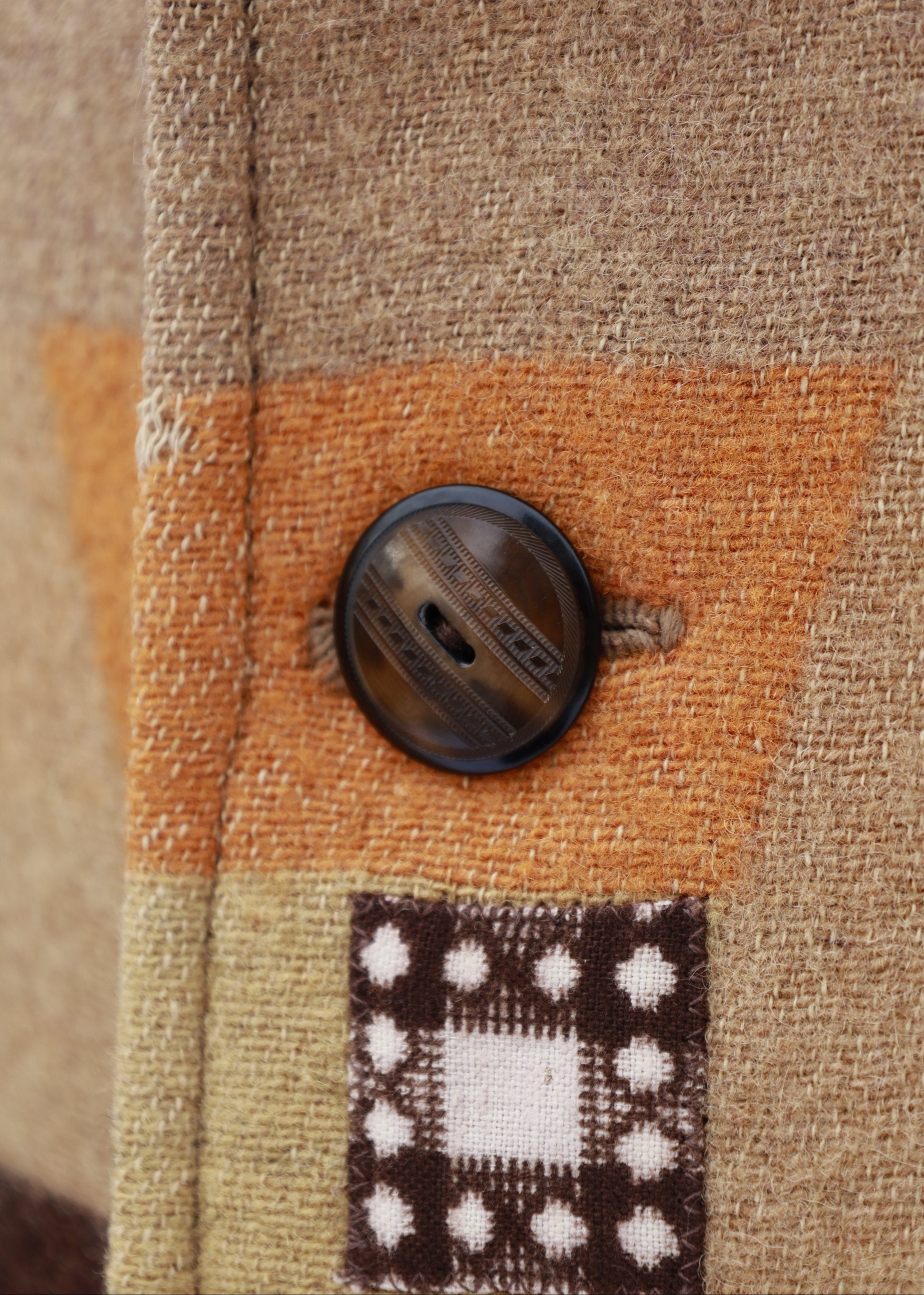 Antique Blanket Coat "Moth & Patch"