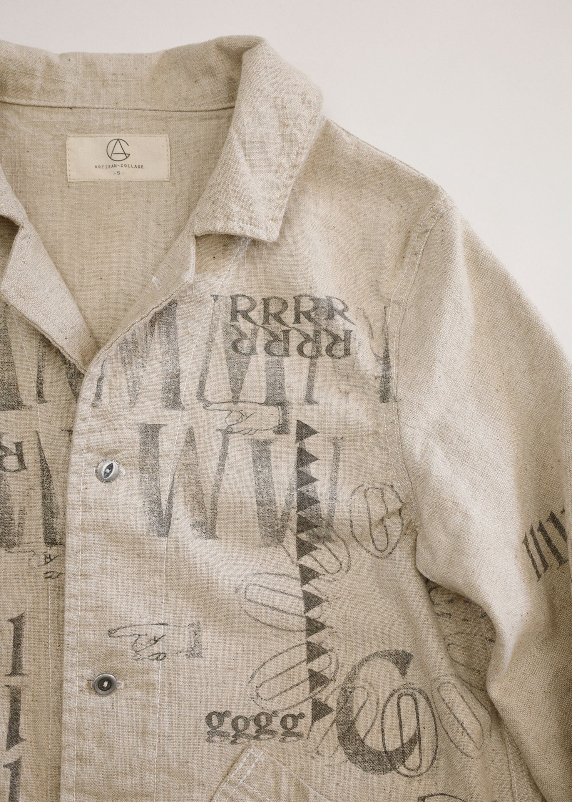 Hand Stamped One Mile Linen Jacket No.1