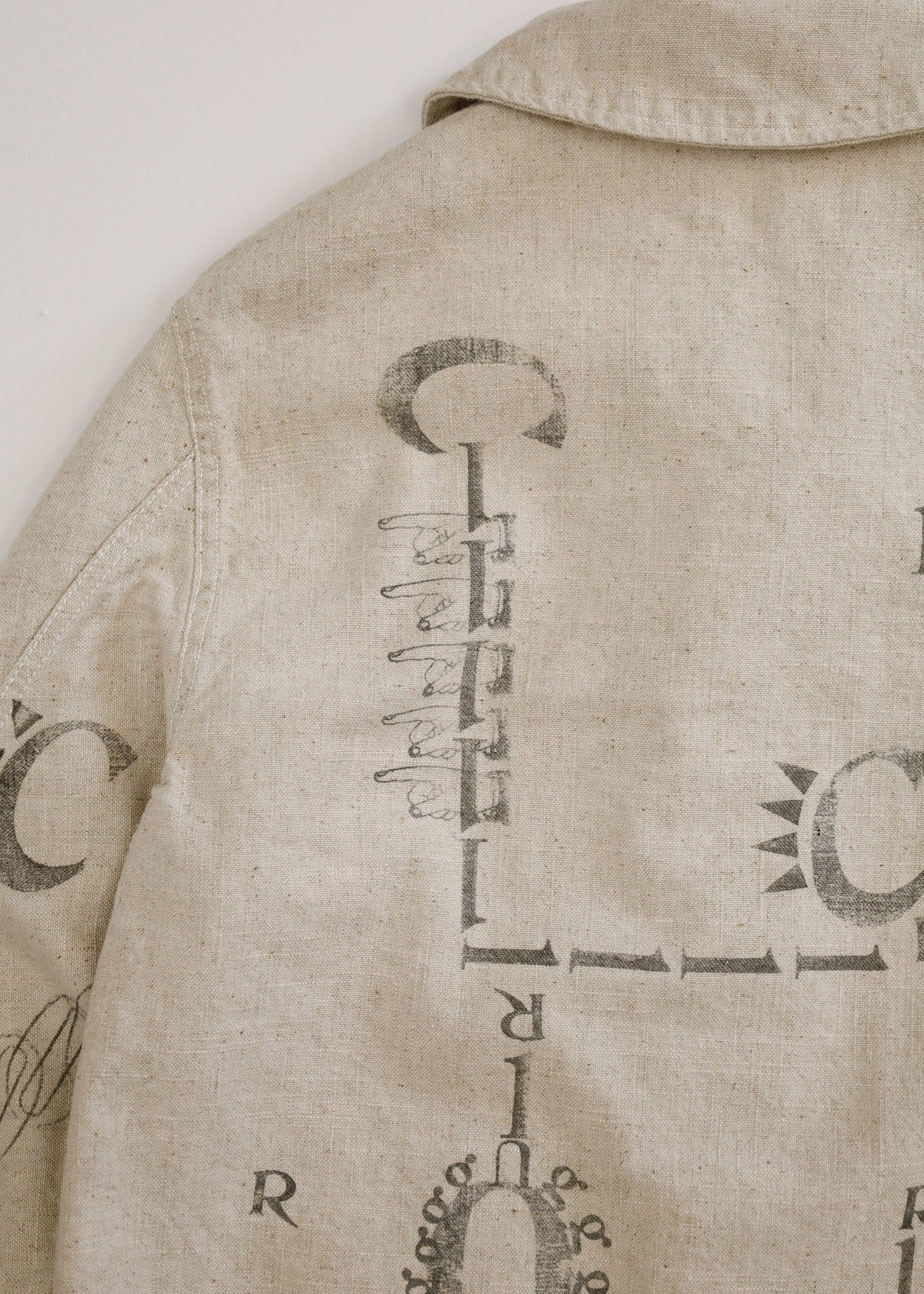 Hand Stamped One Mile Linen Jacket No.1