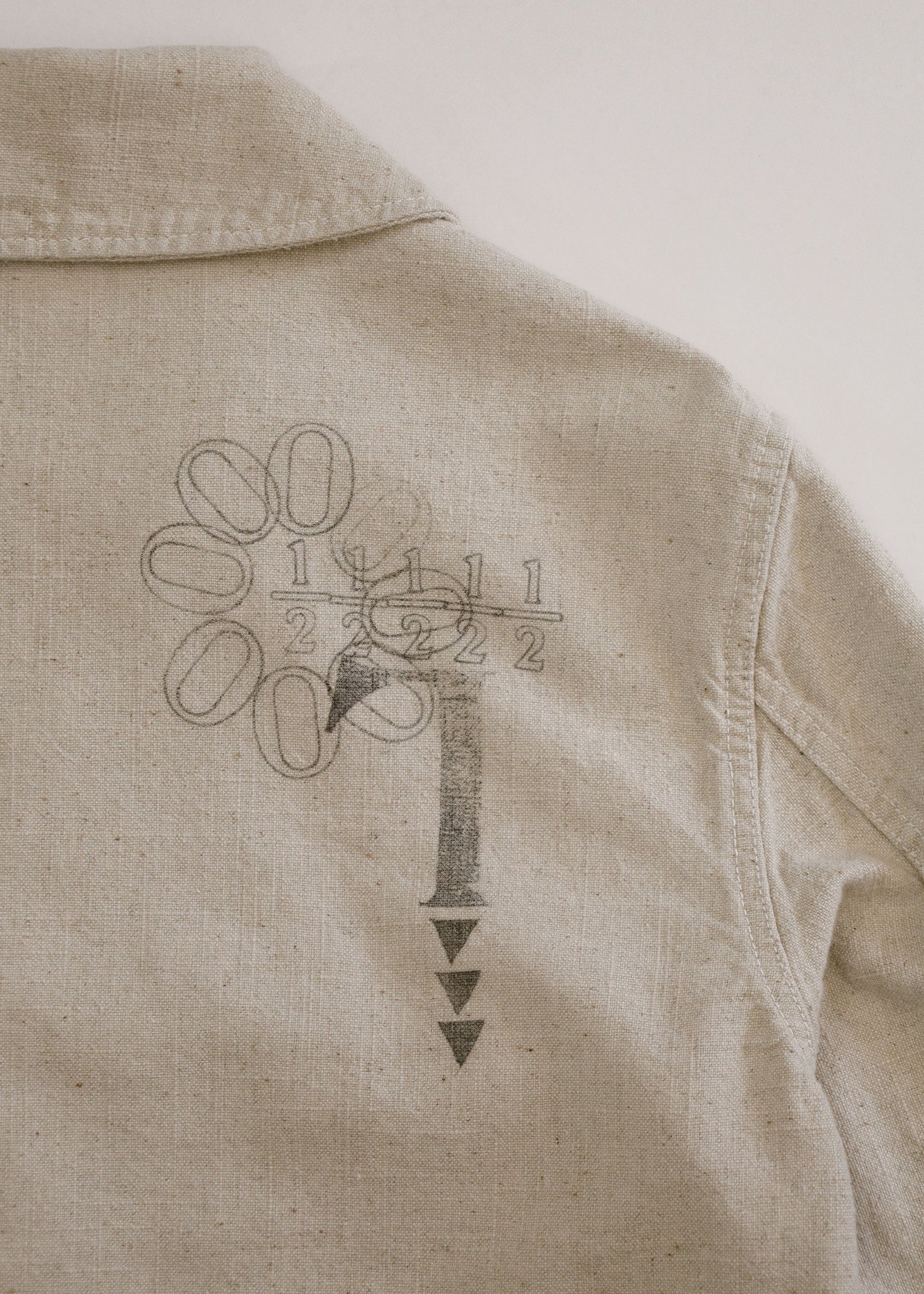 Hand Stamped One Mile Linen Jacket