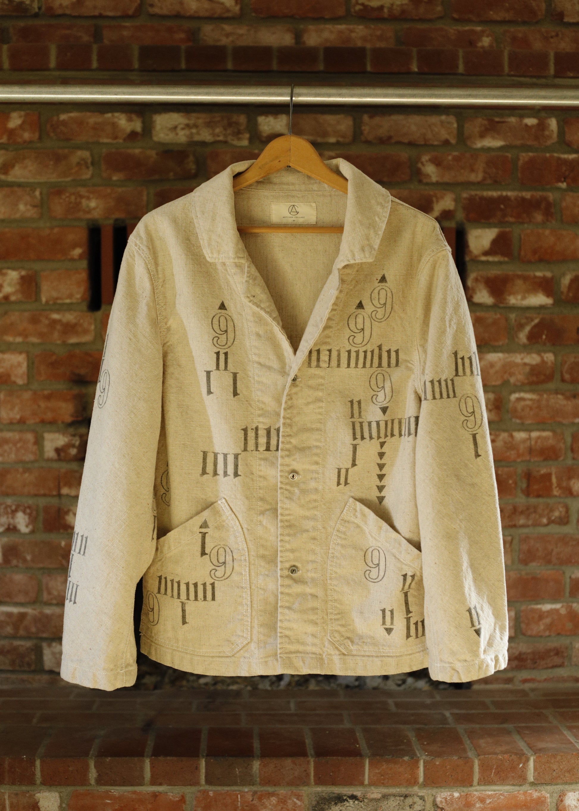 Hand Stamped One Mile Linen Jacket