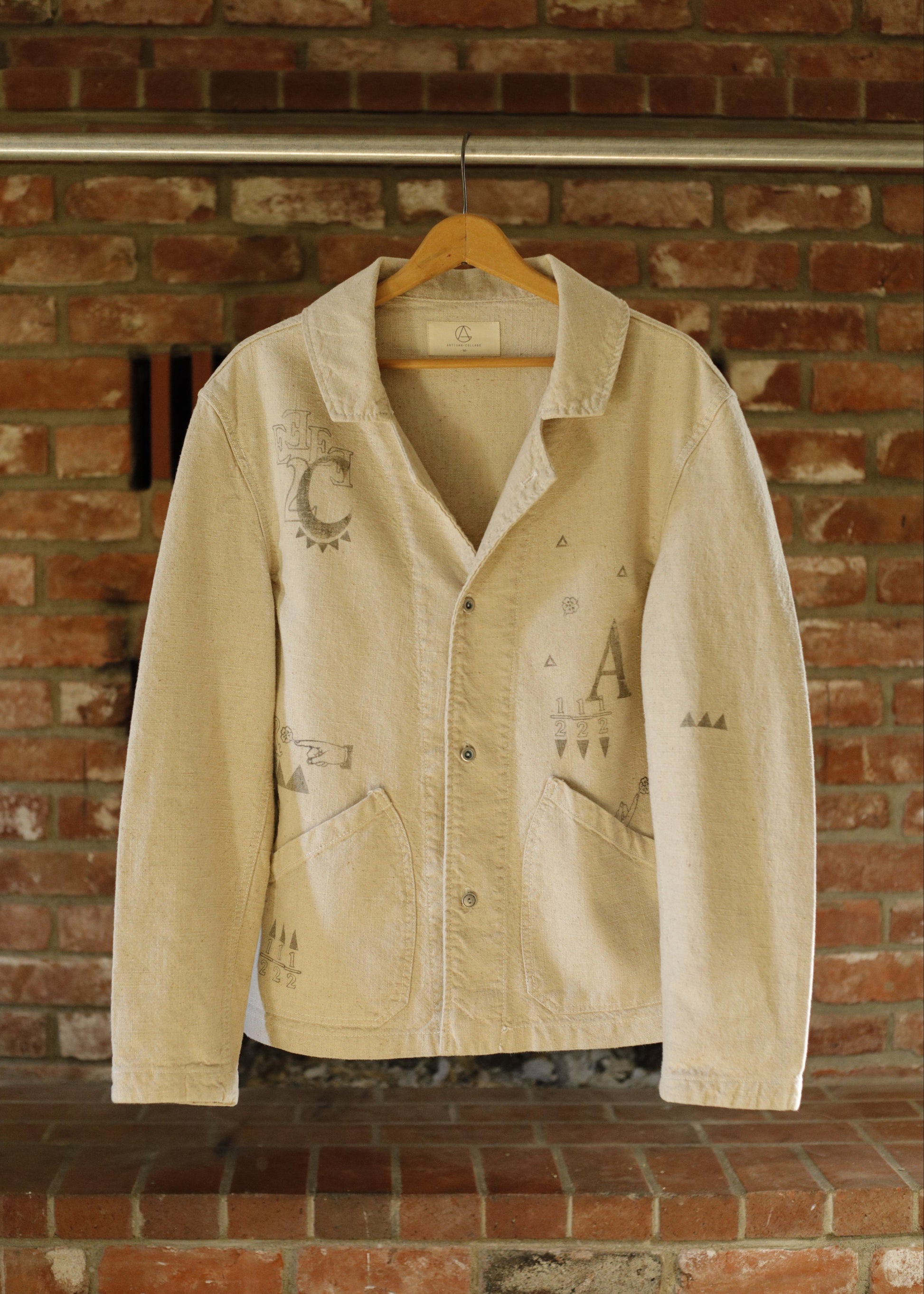 Hand Stamped One Mile Linen Jacket