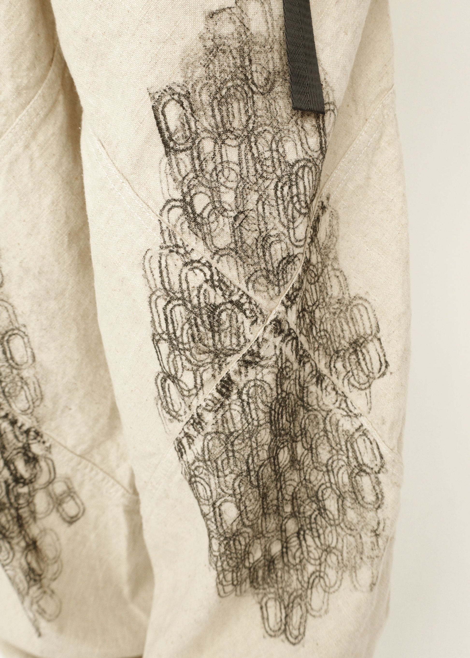 Hand Stamped One Mile Linen Pants Ivory M