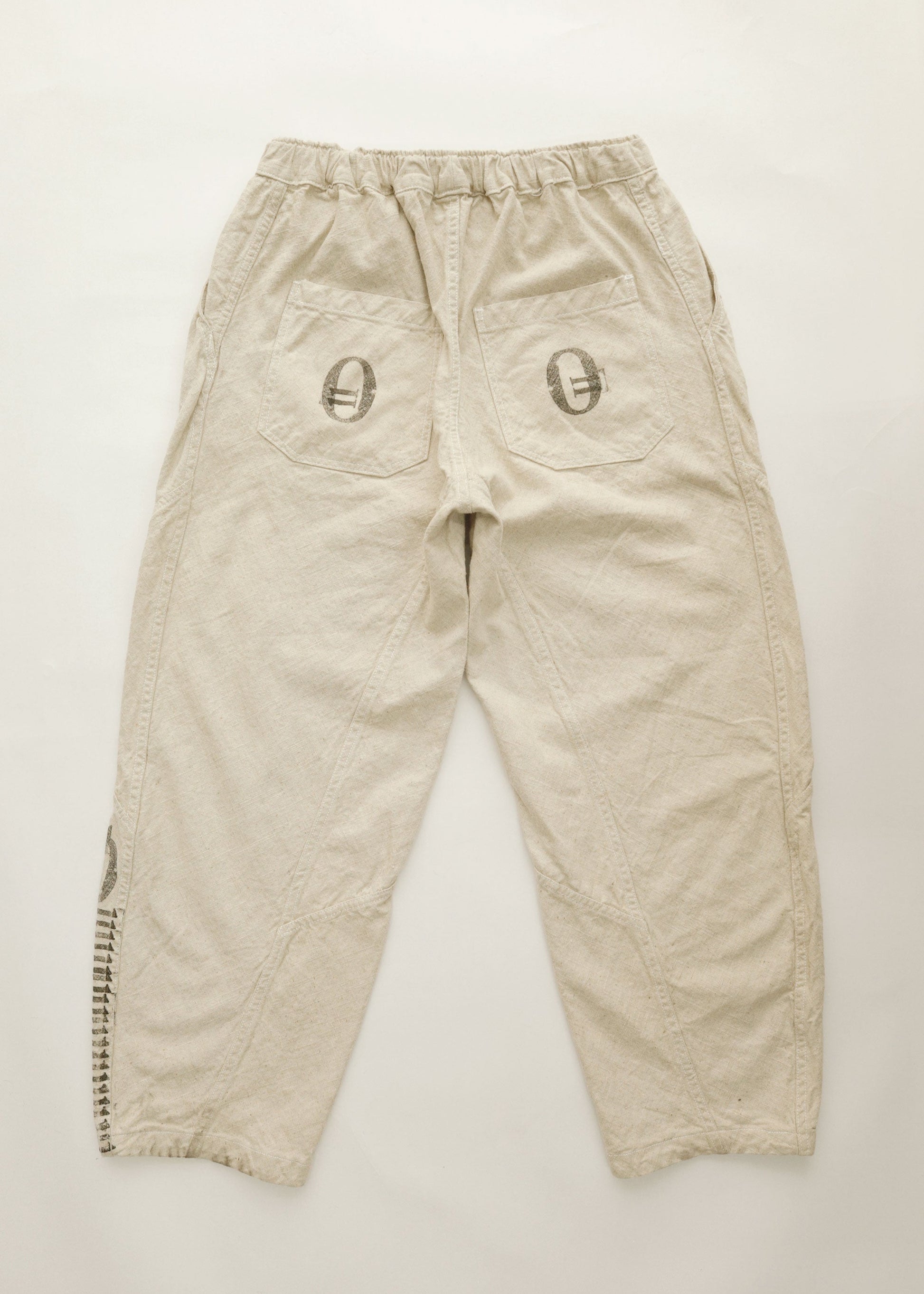 Hand Stamped One Mile Linen Pants Ivory L