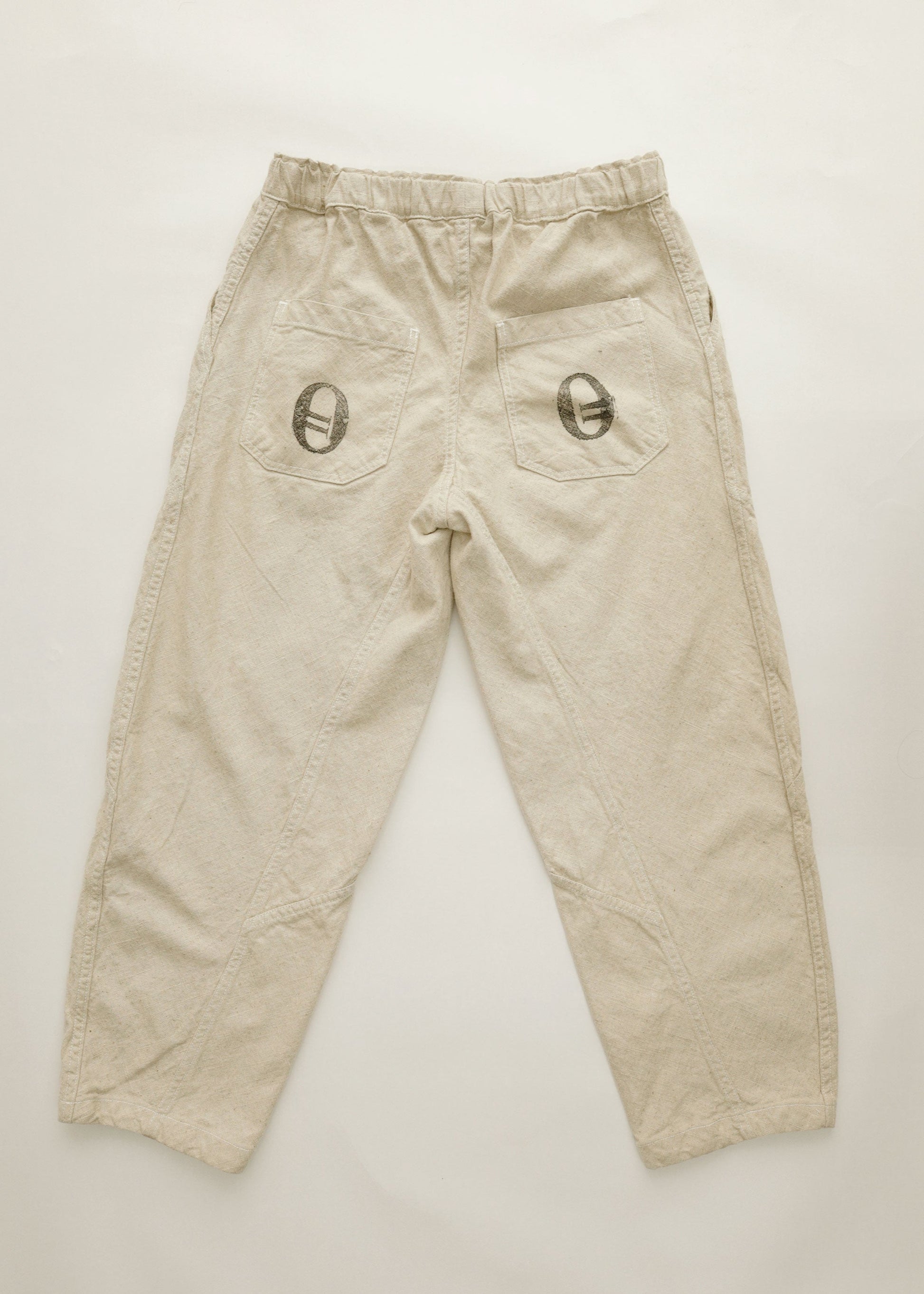 Hand Stamped One Mile Linen Pants Ivory M