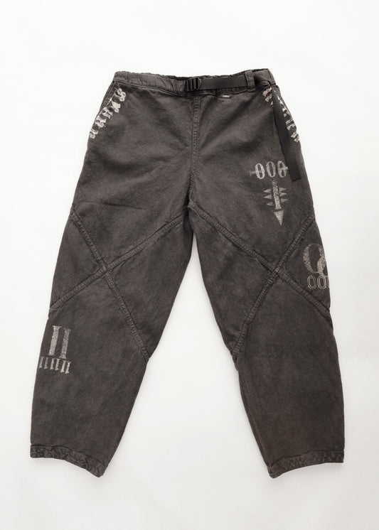 Hand Stamped One Mile Linen Pants BLK M