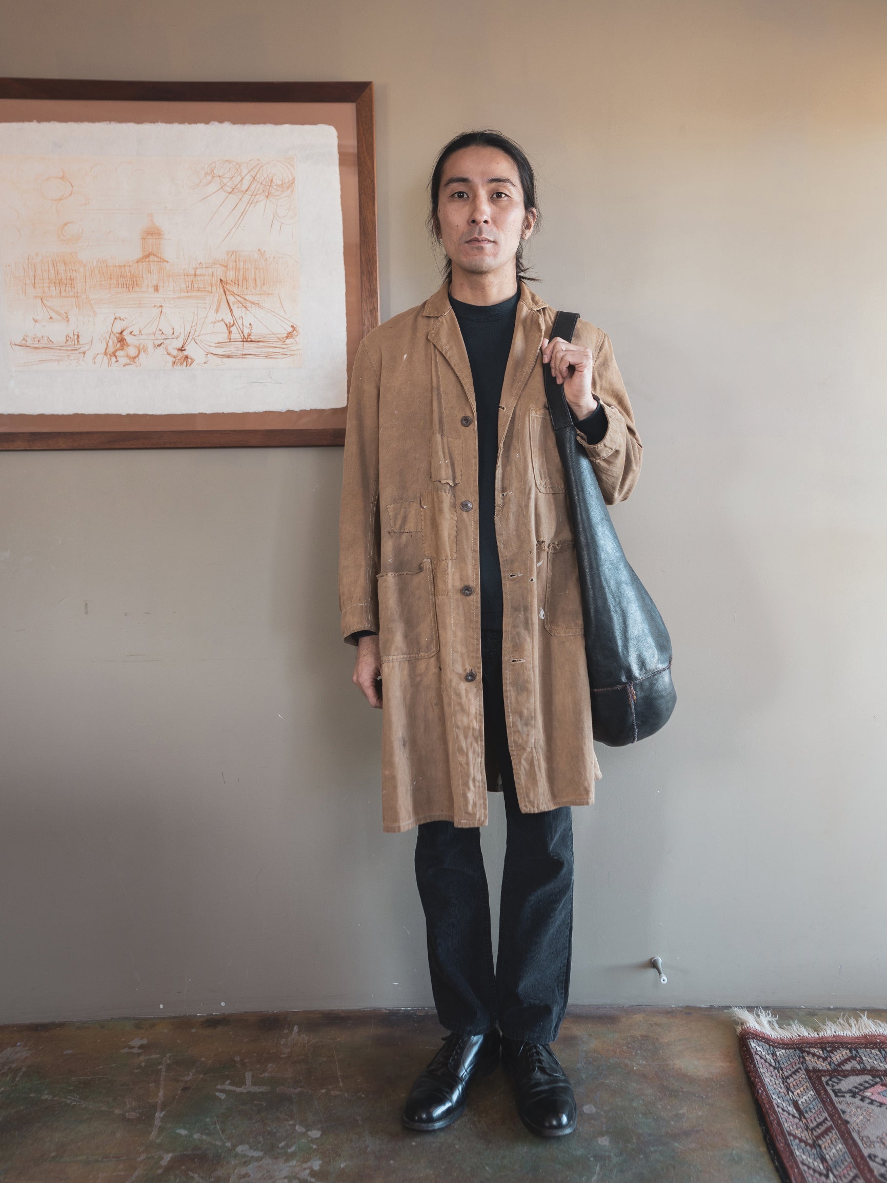 Distressed French Work Coat