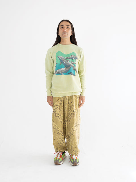 Mud Dyed Vintage Sweatshirt "Dolphins" Smoky Mint" - Le Cerecle