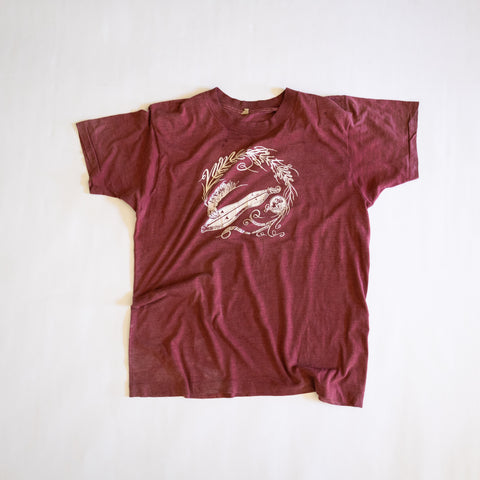 80's Paper Thin Faded Burgundy T-shirt - Artisan Collage
