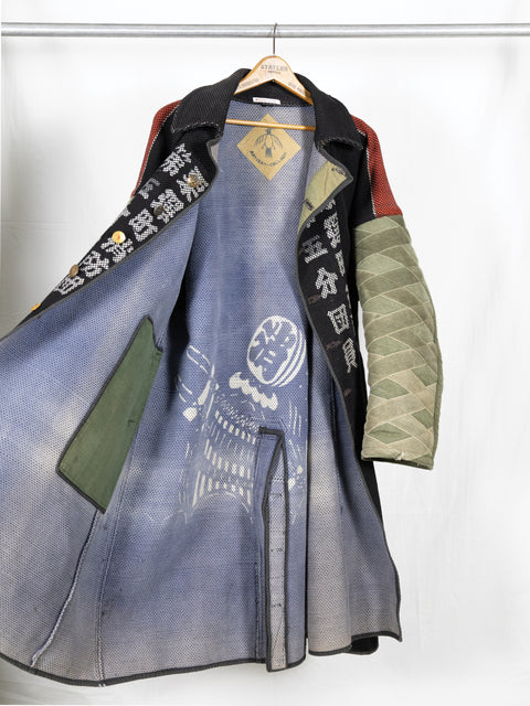 Re-Constructed Sashiko Fire fighter Coat - Artisan Collage